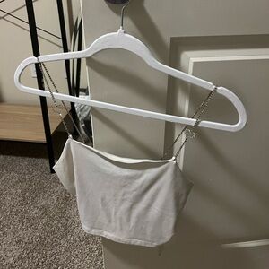 White tank top with sparkly heart strap